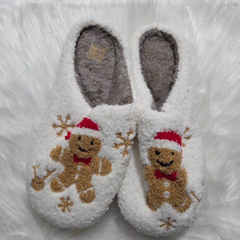 Gingerbread Man Plush Slippers
